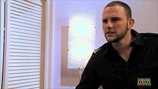 She rides cock wildly before cum blasts all over her big boobs in trimmed pussy sex