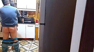 oh man the kitchen of sin where wife bangs her lover rough umm