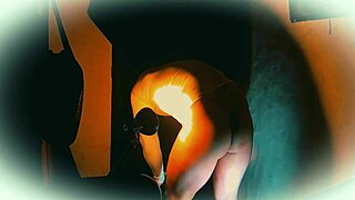 Sexy white outfit shines on his massive 18cm cock cam angle two