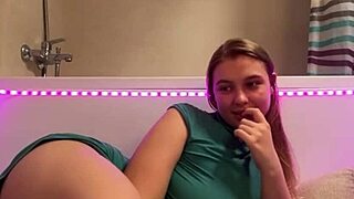 Horny Student Fingers Herself in Bathroom Orgasm