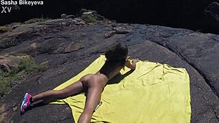 Dude, traveling nude with Sasha Bikeyeva's perfect body and hot ass on Atlantic coast!