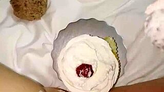 Kinky 18YO Virgin Step Sis Masturbates with Creamy Cake Instead of College!