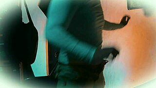 Sexy white outfit shines on his massive 18cm cock cam angle two