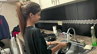 Colombian goddess in lingerie massages and rides skinny lover's huge cock full story