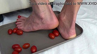 i trample fresh tomatoes barefoot in the kitchen