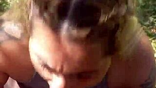 Blonde Amateur Blows Cock Outdoors Big Natural Tits