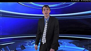 Brunette Weather Girl Strips Nude Outdoor Tease