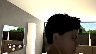 Redhead plays naughty shower bathing game reality style.