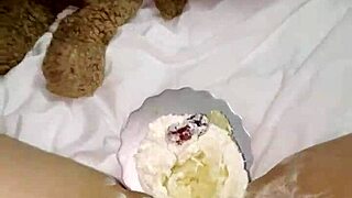 Kinky 18YO Virgin Step Sis Masturbates with Creamy Cake Instead of College!