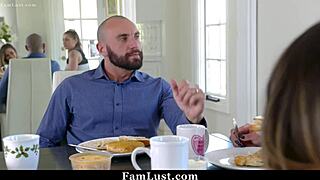 Stepdaughter's Secret Under Table Cock Suck