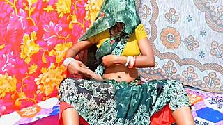 desi wife in green saree begs for hard cock face fuck and interracial cumshot?