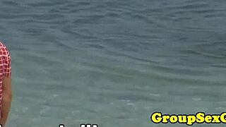 Facialized Babes Suck Dick In Beach Blowbang Party