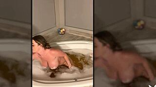 Big fake tits Sophie Dee poses hot then masturbates with dildo pussy fuck