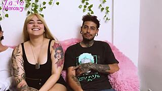 Skinny Colombian slut joins bisexual foursome orgy big cocks tight pussy