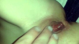 petite ex-girlfriend fingers shaved pussy to wet orgasm alone