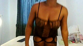 yo this cute ebony stepdaughter fingers her tight wet pussy for stepdad hardcore