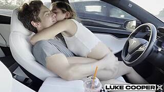 hot tinder date bailey base fucks luke cooper rough in car doggystyle cowgirl pov!