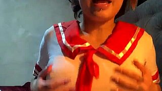 Helena Danae Schoolgirl Whore Dildos Her Wet Vagina Juices