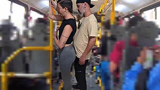 oh no slutty student?? cumshot on ass public bus!!