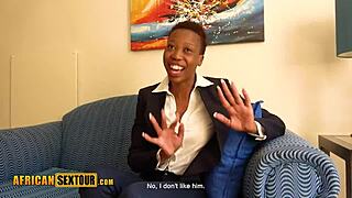 BIG TITS African Babe FUCKED By White Friend