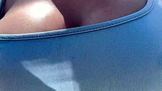 I'm artemisia horny milf walking outdoor no bra nipples hard af!