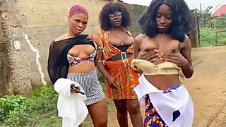 african ebony lesbians lick natural tits pussies rough pov closeup