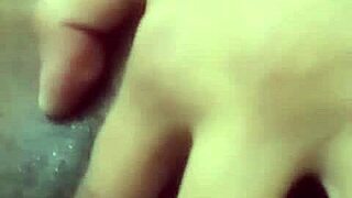 indian village milf spreads shaved pussy wide for wet cunilingus solo.