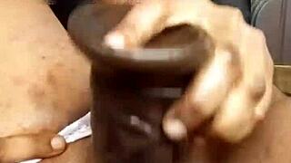 Quick solo ass spreading with dildo toys softcore play