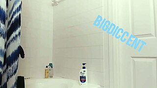 Stroking this thick dick in the shower off the clock homemade edition