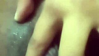 indian village milf spreads shaved pussy wide for wet cunilingus solo.