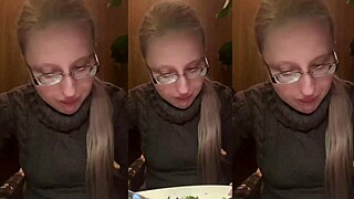 gonna fuck you right here in this restaurant glasses on