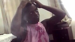 your land lord's away... crazybitch twerks wildly on his bed!