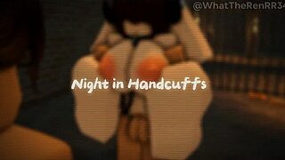 a cuckold night locked in handcuffs as big black cock ravages her pussy rough while he watches helplessly