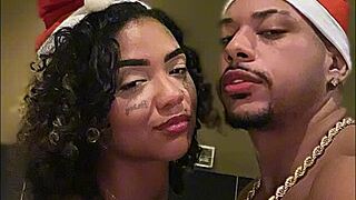 brazilian 18yo amateur's first anal leak hits the net during christmas fetish fun