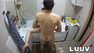 What if a real couple's shower debut revealed their hidden exhibitionist side?