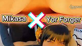 yor forger x mikasa cosplay, who’s the biggest slut here?