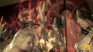 one blonde kiss ignites brunette's wild lesbian pussy licking frenzy