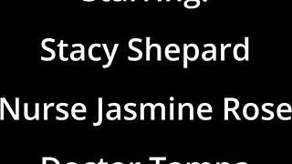 Nurse stacy shepard gapes shaved pussy with dildo backstage