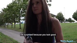 Skinny Lara Fox's Tight Ass Cum-Covered After Public Garage Pickup Ride