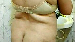 hot desi wife smithi strips naked hotel bath tease