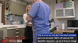 Nurse stacy shepard gapes shaved pussy with dildo backstage