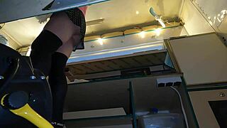 did my super hot blonde hostess spot the hidden cam while changing panties at work?