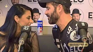 hotwife queen gives sloppy podcast blowjob to the host
