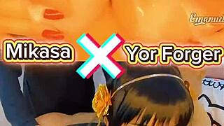 yor forger x mikasa cosplay, who’s the biggest slut here?