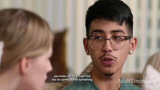 omg 18yo virgin cheerleader finally rides her nerdy friend's cock to spite those jocks betting on her v-card 😏 adulttiming 😂