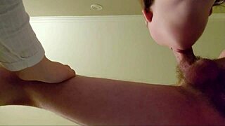 I Deepthroat His Dick on Sofa Then Take Close-Up Pussy Creampie