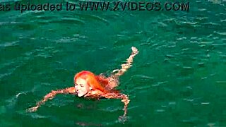 naked girl splashing in blue water 💦😏