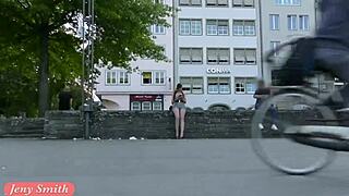 jeny smith strips naked public flashing body paint compilation!