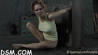 redhead maid voraciously fingers pussy in the tub