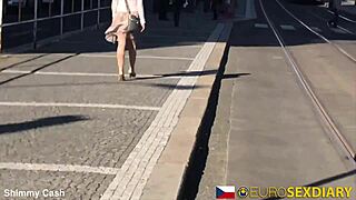 Sexy Prague redhead milf shop pickup: bent over doggy cowgirl cock fill!